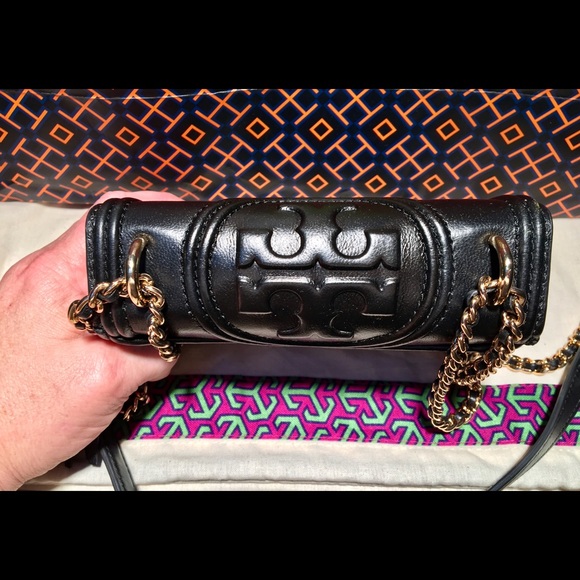 Tori Burch Black Quilted Leather Micro Crossbody - Picture 3 of 8